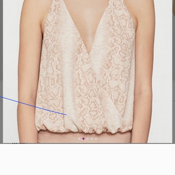 BCBG MaxAzria faux wrap Bare Pink Python Bodysuit - Picture 1 of 8